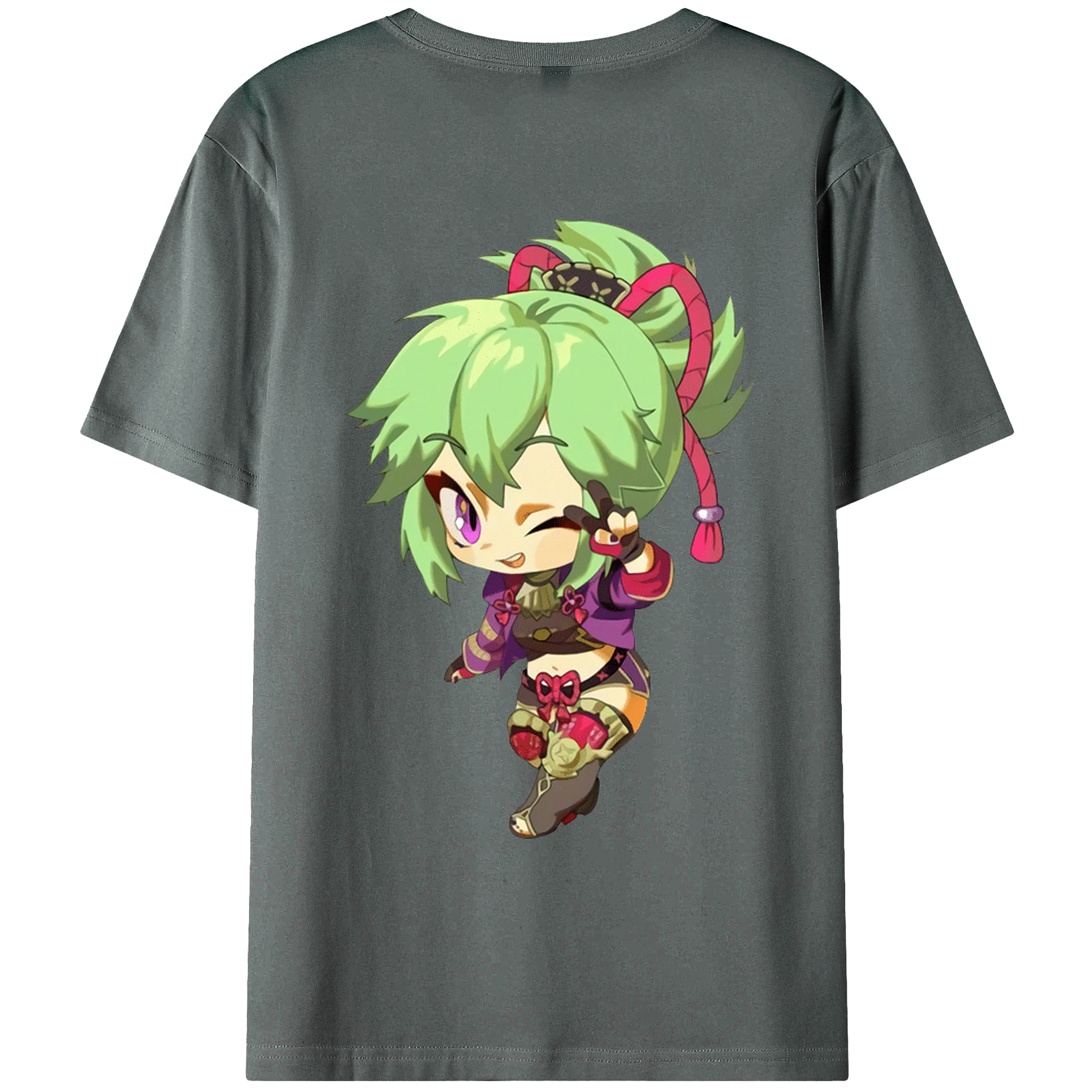 げんし神  久岐忍 くき しのぶ genshin Kuki Shinobu 綿100％ メンズ半袖Tシャツ（バックプリント） 通気性